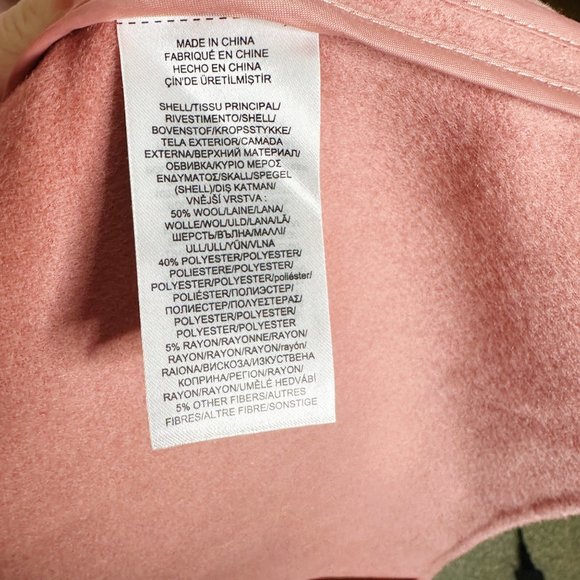 Lauren by Ralph Lauren Women's Small Wool Blend Long 2 Button Rose Pink Jacket - Picture 12 of 13